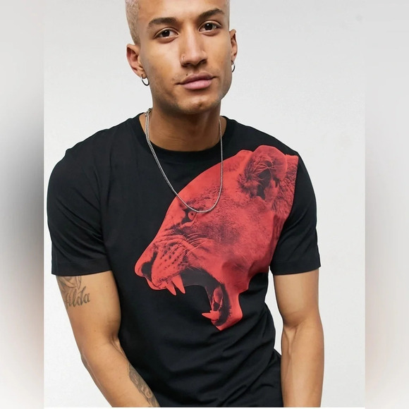 Hugo Hugo Boss Men’s Denbei Black T Shirt Size M - Picture 1 of 5